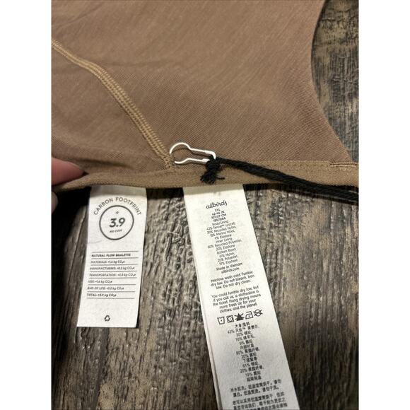 Allbirds XXL Sports Bra Natural Flow Bralette Merino Wool Blend 42-46 Brown - Picture 3 of 5